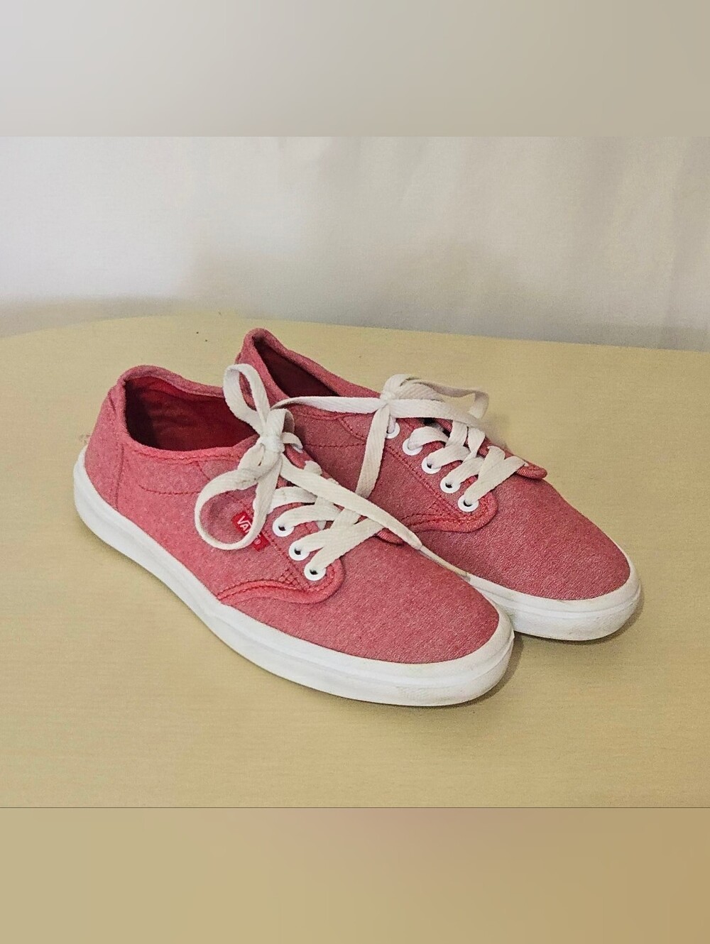 VANS Atwood Low-Top Sneakers - Heathered Red - Low-Profile - Size 6.5